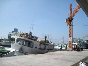 東港碼頭の延縄漁船（若林撮影）