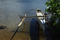 ライアテア島で調査したアウトリガーカヌーの一例